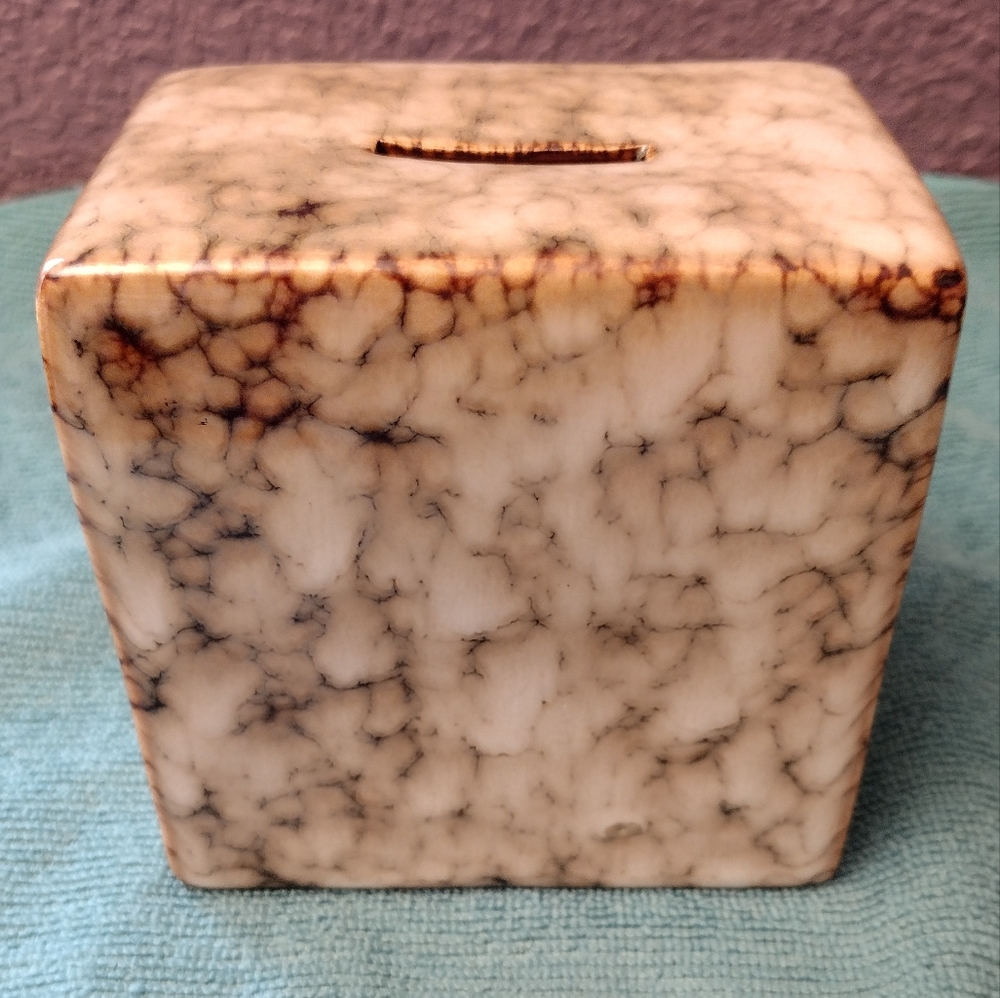 Beautiful Vintage Fort Knox Marbleized Ceramic Bank Fast Shipping 😊 - Picture 4 of 6